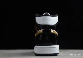 Mid Black White Gold 1 Patent Air Jordan 0628